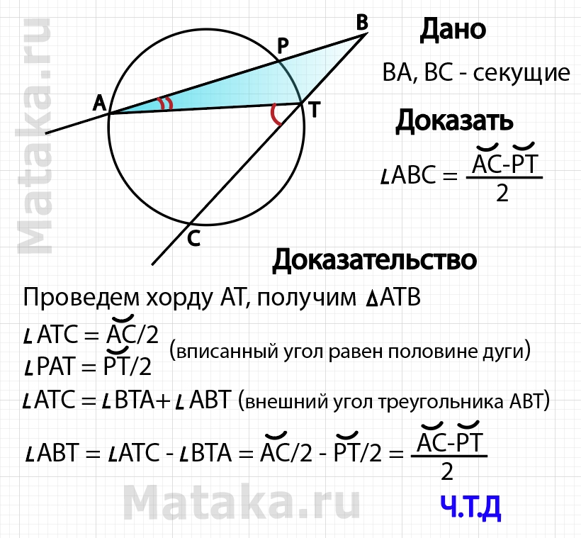 Угол между секущими